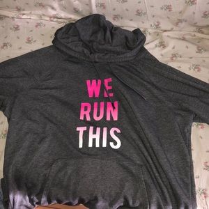GapFit We Run This pink ombré and grey hoodie